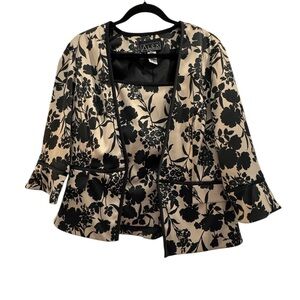 Alex Evenings Black and Cream Floral Jacket